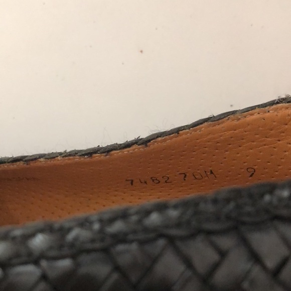 David’s 9 Mens (10.5 Women’s) Loafer Black Leather Upper Lining Sole Woven Great - Picture 9 of 11